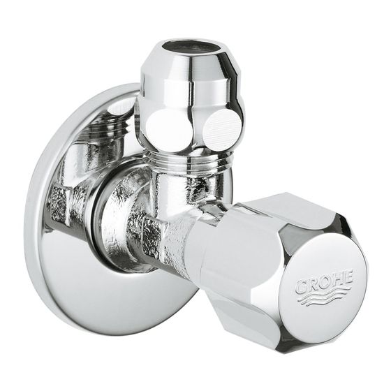 Grohe Eckventil 1/2x3/8, Rosette, Quetschverschraubung 10mm, Chrom, 2201800M