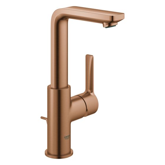 Grohe Lineare Einhand-Waschtischbatterie, L-Size, 1-Loch-Montage, Schwenkauslauf, Zugstangen-Ablaufgarnitur, Warm Sunset geb.