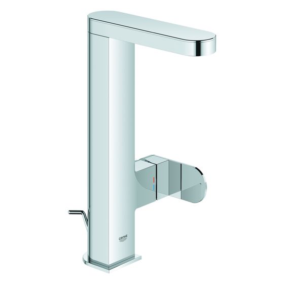 Grohe Plus Einhand-Waschtischbatterie, L-Size, 1-Loch-Montage, ausziehbarer Auslauf, Zugstangen-Ablaufgarnitur, Chrom, 23843004
