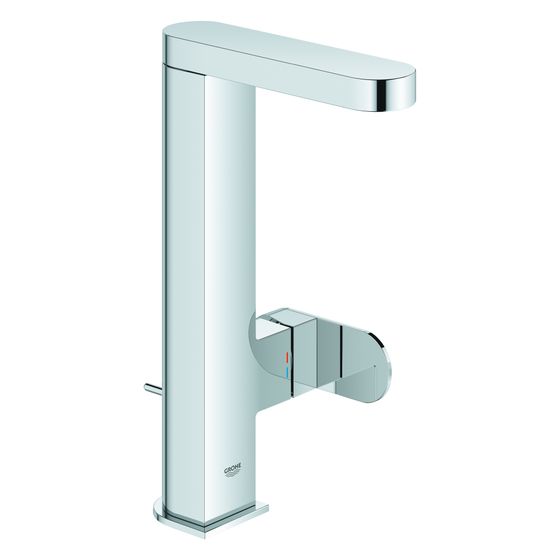 Grohe Plus Einhand-Waschtischbatterie, L-Size, 1-Loch-Montage, Schwenkauslauf, Zugstangen-Ablaufgarnitur, Chrom, 23851004