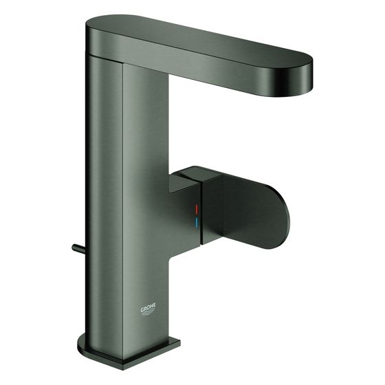 Grohe Plus Einhand-Waschtischbatterie, M-Size, Einloch, Schwenkauslauf, Zugst.-Ablaufgarn., Hard Graphite gebürstet, 23871AL4