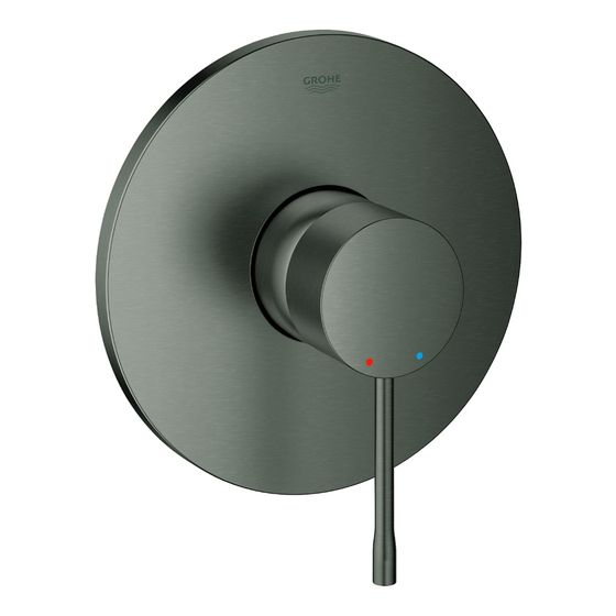 Grohe Essence Einhand-Brausebatterie, Fertigmontageset für Rapido SmartBox, Hard Graphite gebürstet, 24057AL1