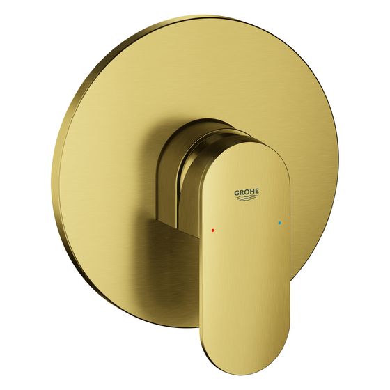 Grohe Plus Einhand-Brausebatterie, Fertigmontageset für Rapido SmartBox, breiter Griff, Cool Sunrise gebürstet, 24059GN4