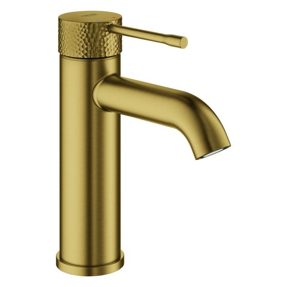 Grohe Essence Einhand-Waschtischbatterie, S-Size, Crafted Bedienungshebel, glatter Körper, crafted Cool Sunrise gebürstet