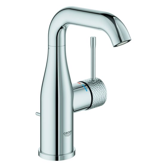 Grohe Essence Einhand-Waschtischbatterie, M-Size, Crafted Bedienungshebel, Zugstangen-Ablaufgarnitur, crafted Chrom, 24173PF1