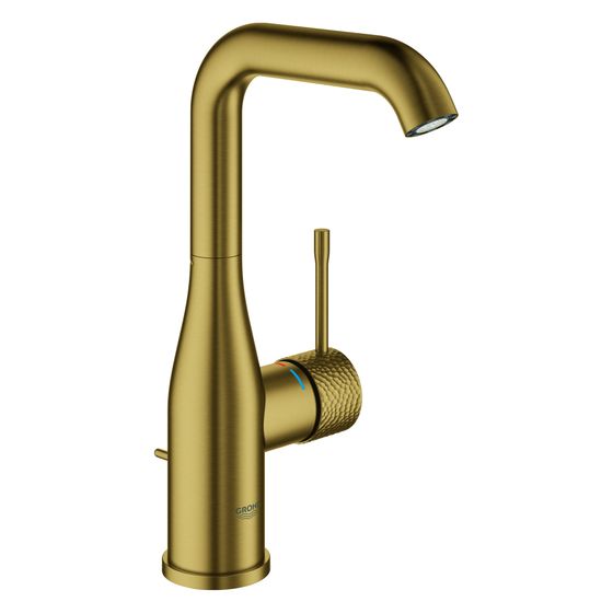 Grohe Essence Einhand-Waschtischbatterie, L-Size, Crafted Bedienungshebel, Zugstangen-Ablaufgarnitur, crafted Cool Sunrise geb.