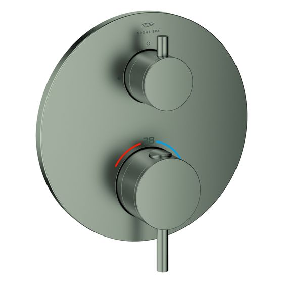 Grohe Atrio Thermostat-Brausebatterie, Fertigmontageset für Rapido SmartBox, Satin Steel, 24357MS0