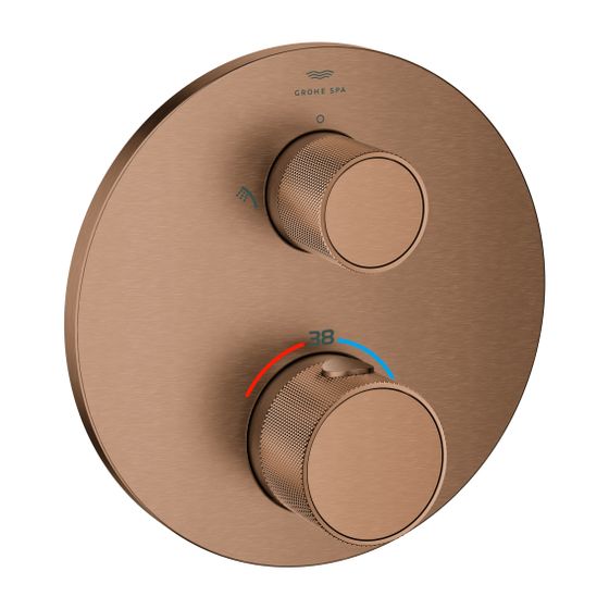 Grohe Atrio PC Thermostat-Brausebatterie Warm Sunset gebürstet mit 2-Wege-Umstellung mit Knopfbetätigung