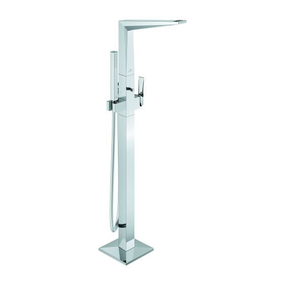 Grohe Allure Brilliant PC Wannenbatterie Chrom Bodenmontage Griff Rändelstruktur