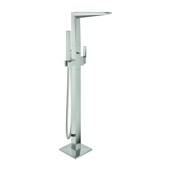 Grohe Allure Brilliant PC Wannenbatterie Supersteel Bodenmontage Griff Rändelstruktur