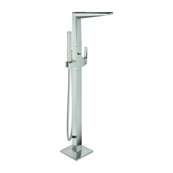 Grohe Allure Brilliant PC Wannenbatterie Supersteel Bodenmontage Griff, Vanilla Noir Caesarstone