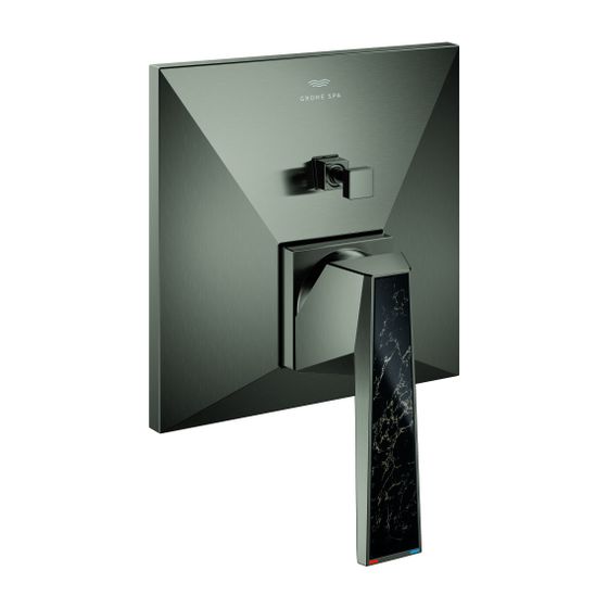 Grohe Allure Brilliant PC Wannenbatterie Hard Graphite gebürstet Wandmontage Griff, Vanilla Noir Caesarstone
