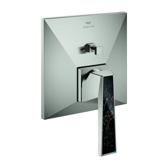 Grohe Allure Brilliant PC Wannenbatterie Supersteel Wandmontage Griff, Vanilla Noir Caesarstone