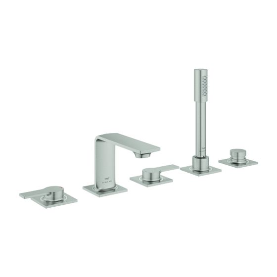 Grohe Allure 5-Loch-Wannenkombination Supersteel für Fliesenbankmontage, Hebelgriffe