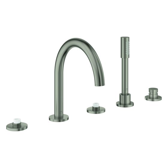 Grohe Atrio Private Collection 5-Loch-Wannen-Kombination, für Hebelgriffe, Satin Steel, 25224MS0