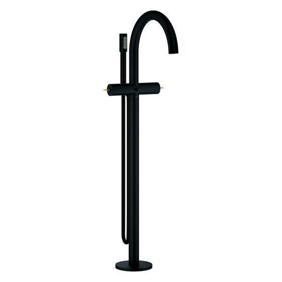 Grohe Atrio Private Collection Wannenbatterie, Bodenmontage, für Hebelgriffe, Fertigmontageset für 45984, Phantom Black
