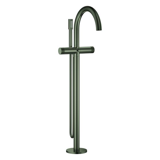 Grohe Atrio Private Collection Wannenbatterie, Bodenmontage, Knopfbetätigung mit Einlagen, FMS für 45 984, Satin Graphite
