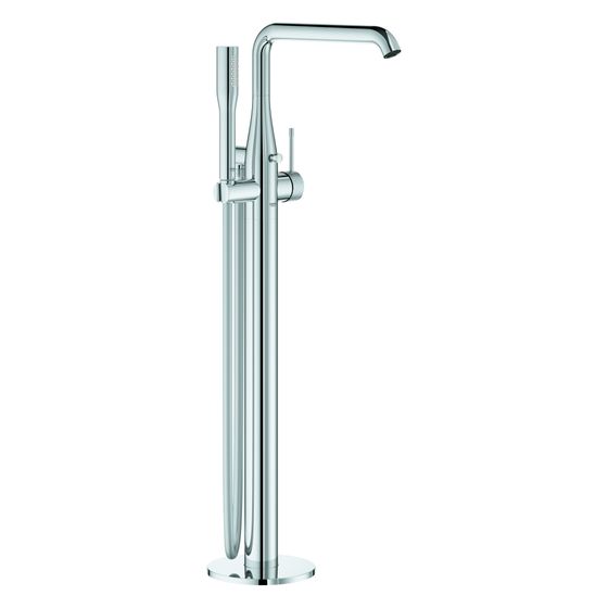 Grohe Essence Einhand-Wannenbatterie, Bodenmontage, Fertigmontageset für 45984, Ausladung 277mm, eigensicher, Chrom, 25248PF1