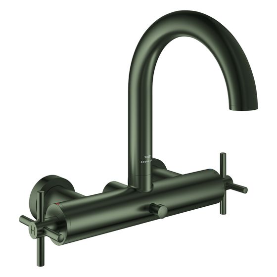 Grohe Atrio Wannenbatterie, Wandmontage, mit Kreuzgriffen, eigensicher, Satin Graphite, 25268MG0