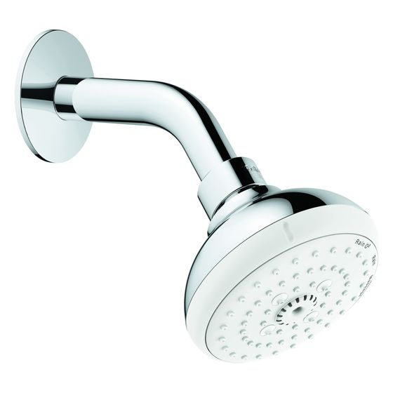 Grohe Tempesta 100 Kopfbrauseset, Brausearm, 3 Strahlarten, max. Durchfluss bei 3 bar 12l/min, Chrom, 26088001