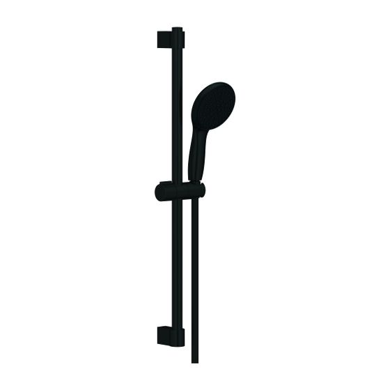 Grohe Tempesta Brausestangenset 110, 600mm, 2 Strahl, 7,4l/min, Mattschwarz, Brauseschlauch Relexaflex 1750mm