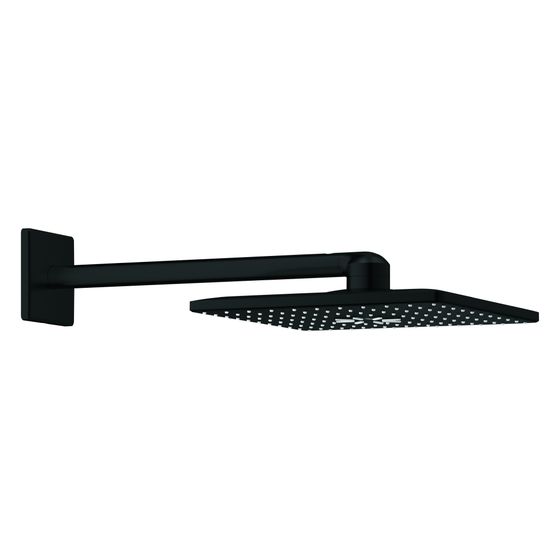 Grohe Rainshower SmartActive 310 Cube Kopfbrauseset, eckig, horizontaler Brausearm 430mm, 2 Strahlarten, Mattschwarz, 264792430