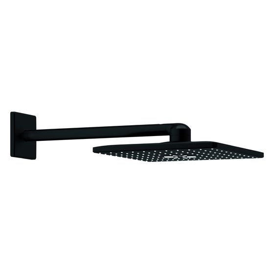 Grohe Rainshower SmartActive 310 Cube Kopfbrauseset, eckig, horizontaler Brausearm 430mm, 2 Strahlarten, Phantom Black, 26479KF0