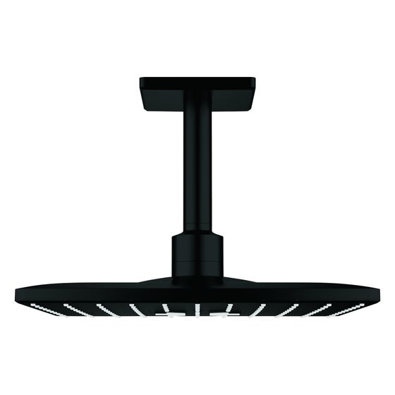 Grohe Rainshower SmartActive 310 Cube Kopfbrauseset, eckig, Deckenauslass 142mm, 2 Strahlarten, Mattschwarz, 264812430