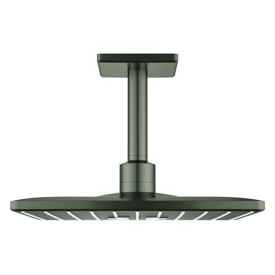 Grohe Rainshower SmartActive 310 Cube Kopfbrauseset, eckig, Deckenauslass 142mm, 2 Strahlarten, Satin Graphite, 26481MG0