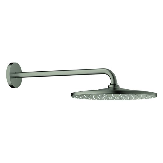 Grohe Rainshower Mono 310 Kopfbrauseset, 1 Strahlart, Brausearm 422mm, Brauseboden Chrom, max. 7,5l/min, Satin Steel, 26558MS0