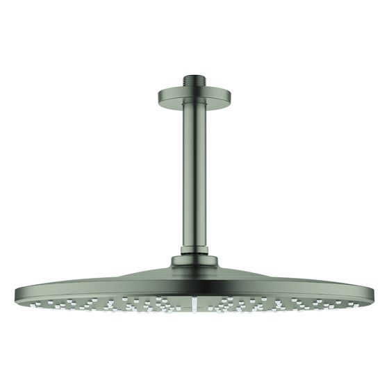 Grohe Rainshower Mono 310 Kopfbrauseset, Deckenauslass 142mm, 1 Strahlart, max. Durchfluss 7,5l/min, Satin Steel, 26560MS0