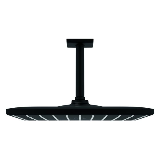 Grohe Rainshower Mono 310 Cube Kopfbrauseset, Deckenauslass 142mm, 1 Strahlart, max. Durchfluss 7,5l/min, Phantom Black