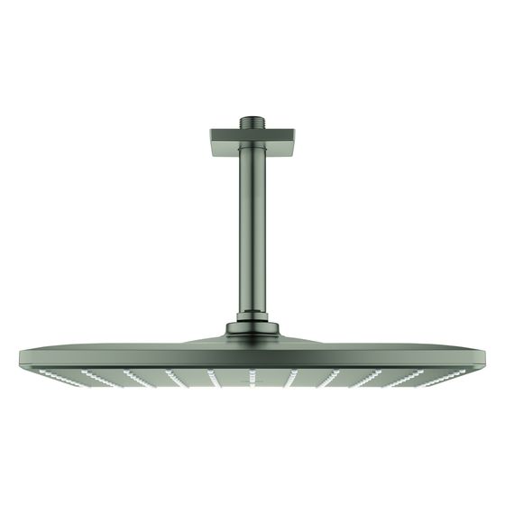 Grohe Rainshower Mono 310 Cube Kopfbrauseset, Deckenauslass 142mm, 1 Strahlart, max. Durchfluss 7,5l/min, Satin Steel, 26566MS0