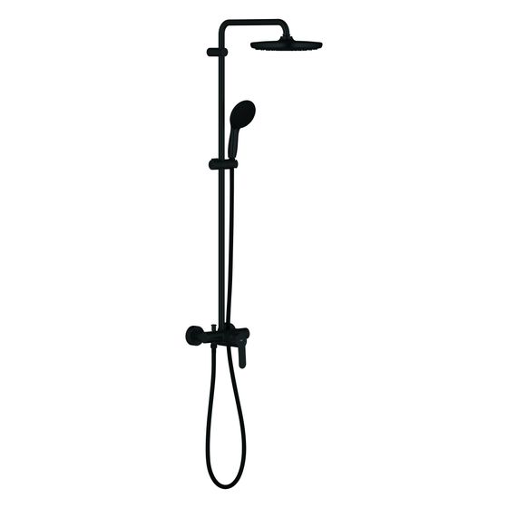 Grohe Tempesta 250 Duschsystem mit Einhandmischer für Wandmontage, Kopfbrause/Handbrause Tempesta 250/110, Mattschwarz