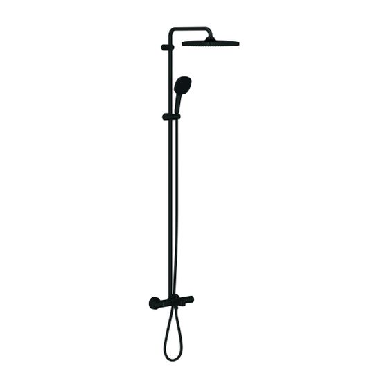 Grohe Tempesta Duschsystem 250 Cube Wannen-Thermostat Kopfbrause 250 Cube Mattschwarz