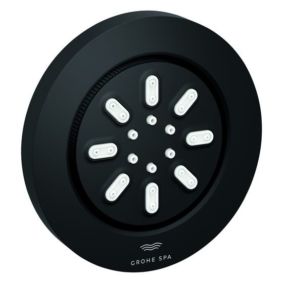 Grohe Rainshower Aqua Seitenbrause rund, 2 Strahlarten, max. 3,3l/min, mit Einbaukörper und Abdichtung, Phantom Black, 26801KF0