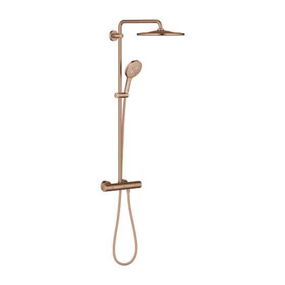 Grohe Rainshower SmartActive 310 Duschsystem, Warm Sunset gebürstet, 450mm Duscharm, Kopfbrause Mono 310
