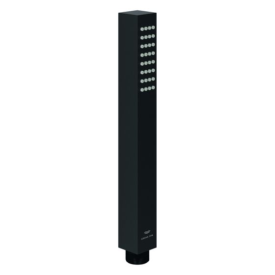 Grohe Rainshower Aqua Cube Stick Handbrause, 1 Strahlart, max. Durchfluss 9,5l/min bei 3 bar, mit SpeedClean, Phantom Black