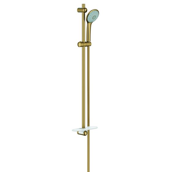 Grohe Euphoria 110 Massage Brausestangenset, Brausestange 900mm, 3 Strahlarten, mit Ablage, Cool Sunrise gebürstet, 27226GN1
