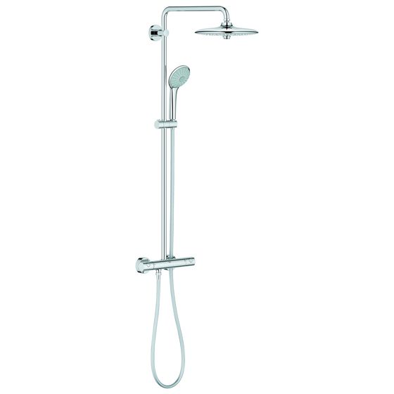 Grohe Euphoria 260 Duschsystem, Wandmontage, mit Thermostat und Kopfbrause, max. Durchfluss 9,5l/min bei 3 bar, Chrom, 27615001
