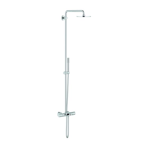 Grohe Rainshower System 210 Duschsystem Wandmontage mit Thermostat-Wannenbatterie und Kopfbrause, 9,5l/min, Chrom, 27641000