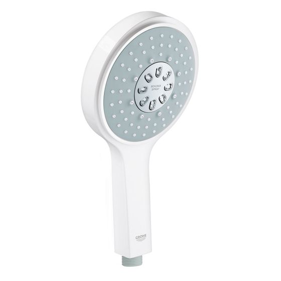 Grohe Power and Soul Cosmopolitan 130 Handbrause, 4plus Strahlarten, 9,5l/min Durchflusskonstanthalter, Moon White/Chrom