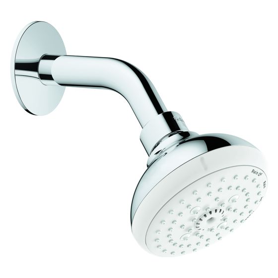 Grohe Tempesta 100 Kopfbrauseset, Brausearm, 4 Strahlarten, max. Durchfluss bei 3 bar 6,5l/min, Chrom, 27870001