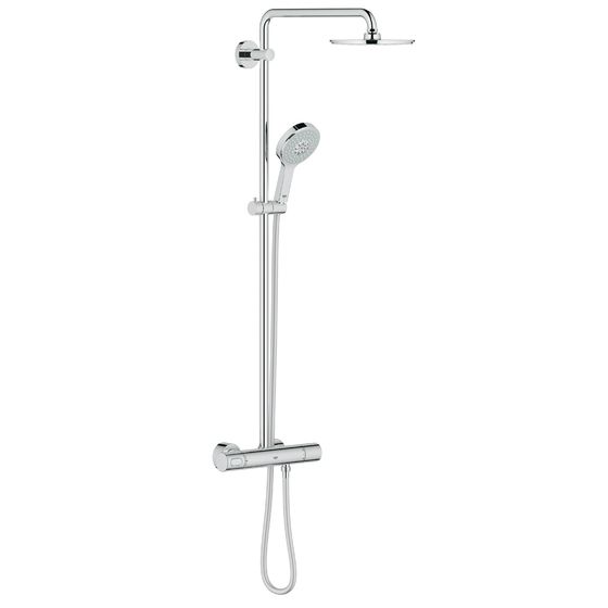 Grohe Rainshower System 210 Duschsystem mit Thermostatbatterie für die Wandmontage, mit Thermostat, CoolTouch, Chrom, 27967000