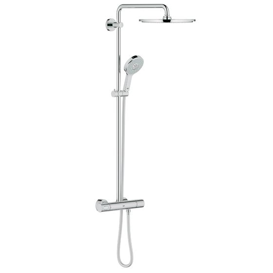 Grohe Rainshower System 310 Duschsystem mit Thermostatbatterie für die Wandmontage, mit Thermostat, Chrom, 27968000