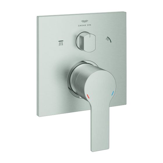 Grohe Allure Einhandbatterie, Supersteel, 3-Wege Umstellung, Fertigmontageset für Rapido SmartBox
