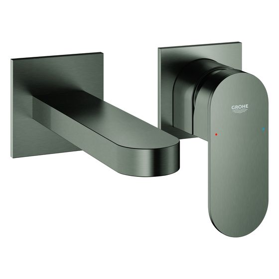 Grohe Plus 2-Loch-Waschtischbatterie 29303_4, Wandmontage Einhand, AquaGuide, Hard Graphite gebürstet, 29303AL4