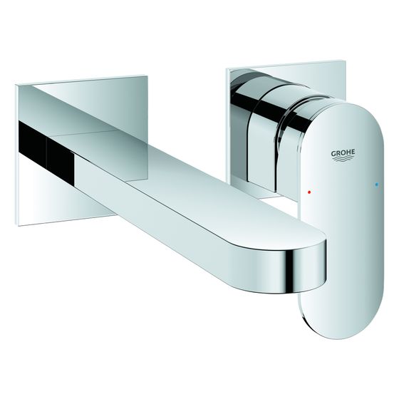 Grohe Plus 2-Loch-Waschtischbatterie 29306_4, Wandmontage Fertigmontageset, 5l/min, 203mm Ausladung, Chrom, 29306004