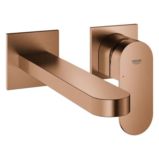 Grohe Plus 2-Loch-Waschtischbatterie 29306_4, Wandmontage, 203mm Ausladung, Warm Sunset gebürstet, 29306DL4