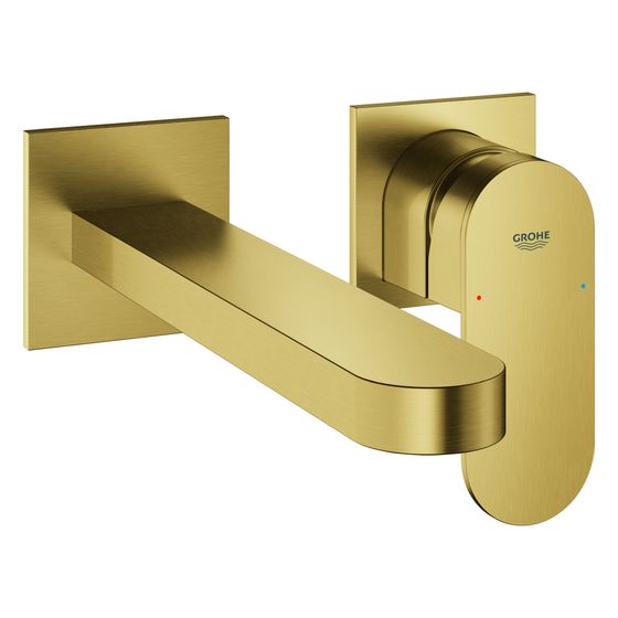 Grohe Plus 2-Loch-Waschtischbatterie 29306_4, Wandmontage, 203mm Ausladung, Cool Sunrise gebürstet, 29306GN4